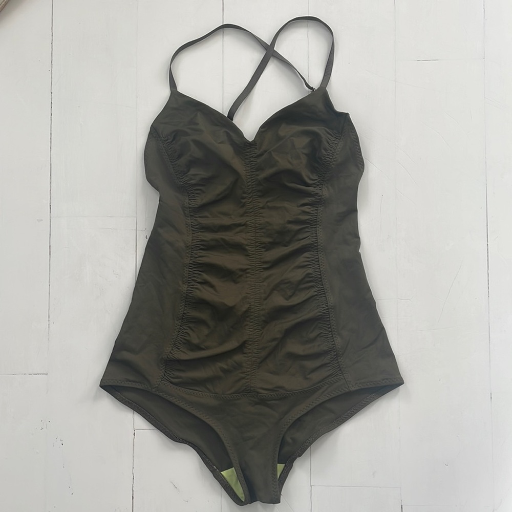 Malia Mills - Spanish moss green. With adjustable strap.